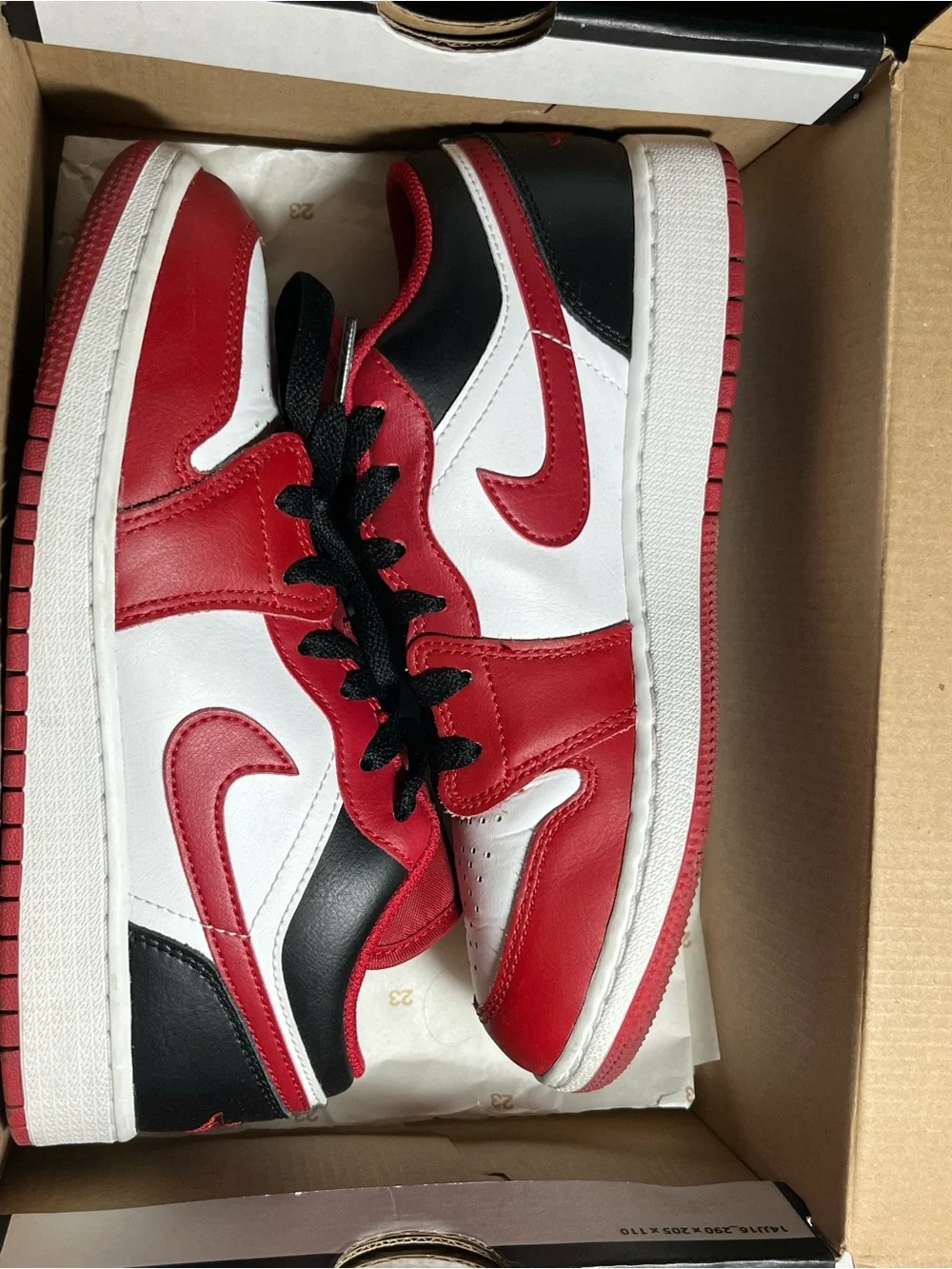 Jordan Kids Red, White & Black Low-Top Sneakers